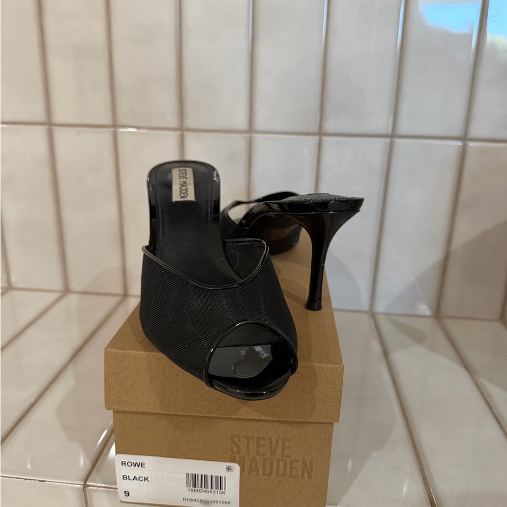 Steve Madden Black Peep-Toe Heels